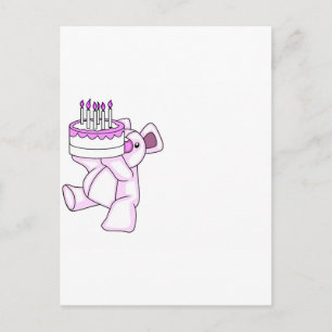 Pink Birthday Teddy Bear Party Thema Postkarte