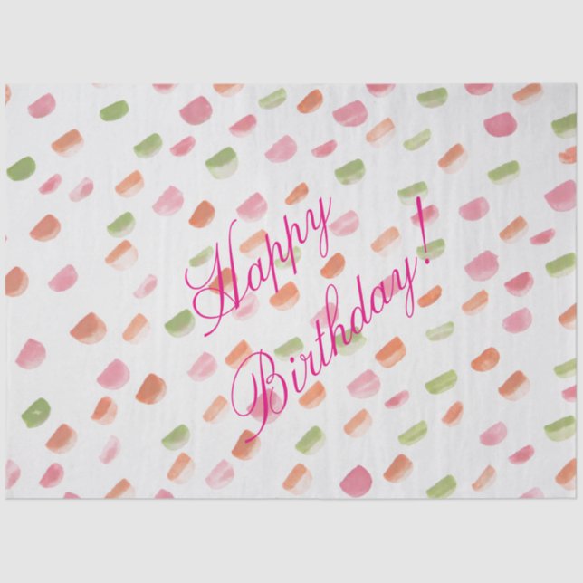 Pink Birthday Tissue Seidenpapier (Vorderseite)