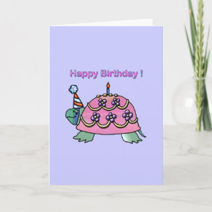Pink Birthday Turtle 2 Geburtstag Karte