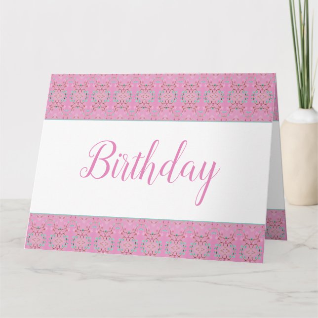 Pink Birthday wünscht nur für Sie Grußkarte Karte (Vorderseite)