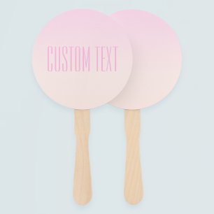 Pink bis Peach Sunset Ombre mit anpassbarem Text Fächer
