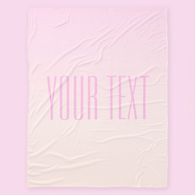 Pink bis Peach Sunset Ombre mit anpassbarem Text Fleecedecke (Von Creator hochgeladen)