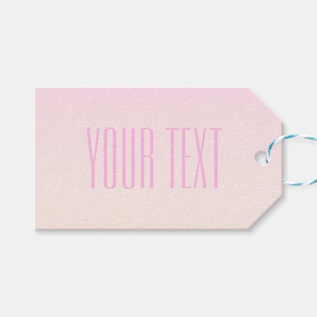 Pink bis Peach Sunset Ombre mit anpassbarem Text Geschenkanhänger (Vorderseite (Horizontal))