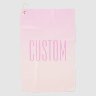 Pink bis Peach Sunset Ombre mit anpassbarem Text Golfhandtuch