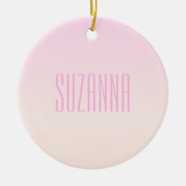 Pink bis Peach Sunset Ombre mit anpassbarem Text Keramik Ornament