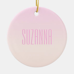Pink bis Peach Sunset Ombre mit anpassbarem Text Keramik Ornament