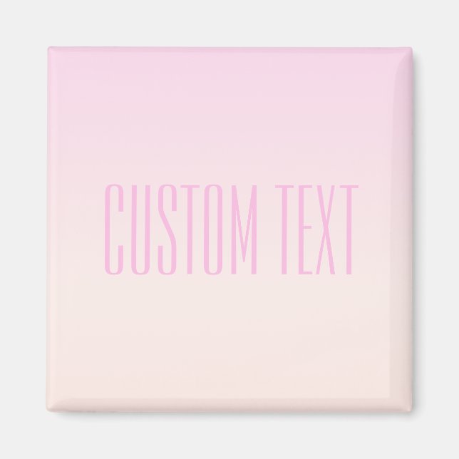 Pink bis Peach Sunset Ombre mit anpassbarem Text Magnet (Vorne)