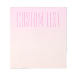 Pink bis Peach Sunset Ombre mit anpassbarem Text Notizblock
