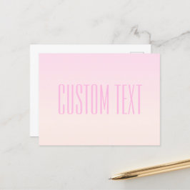 Pink bis Peach Sunset Ombre mit anpassbarem Text Postkarte