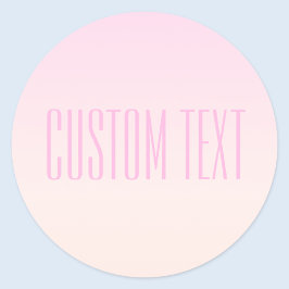 Pink bis Peach Sunset Ombre mit anpassbarem Text Runder Aufkleber