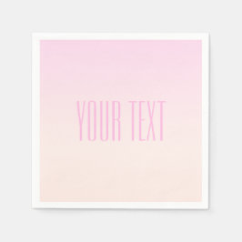 Pink bis Peach Sunset Ombre mit anpassbarem Text Serviette