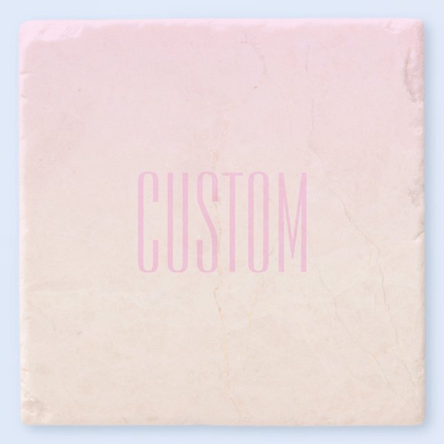 Pink bis Peach Sunset Ombre mit anpassbarem Text Steinuntersetzer (Von Creator hochgeladen)
