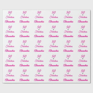 Pink Black 50 & Fabulous 50. Geburtstag Geschenkpapier