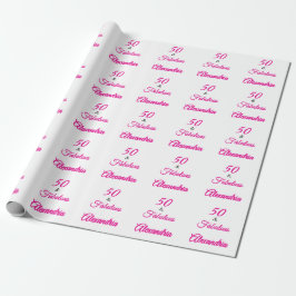 Pink Black 50 & Fabulous 50th Birthday Geschenkpapier