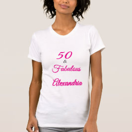 Pink Black 50 & Fabulous 50th Birthday T-Shirt