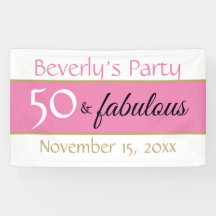 Pink Black 50 & Fabulous Typografie 50. Geburtstag