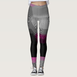 Pink Black and Gray Streifen abstrakt Leggings
