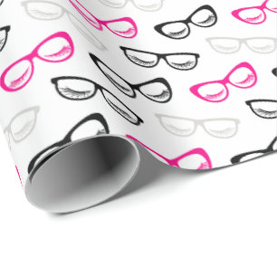 Pink Black and Gray Sunglasses Wrapping Paper Geschenkpapier