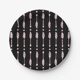 Pink & Black Arrows Wild ONE Mädchen-Geburtstagsfe Pappteller