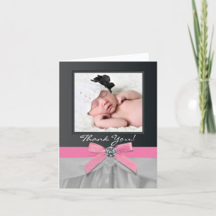 Pink Black Baby Foto Vielen Dank Karten