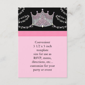 Pink Black Baby Girl Princess Baby Dusche UAWG RSVP Karte