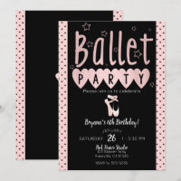 Pink & Black Ballet Ballerina Chic Geburtstagspart
