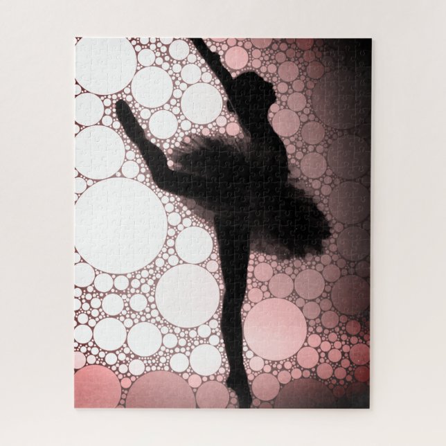 Pink Black Ballet Tanz Ballerina Puzzle (Vertikal)