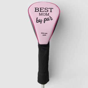 Pink black Best MAMA by par typography Custom Golf Headcover