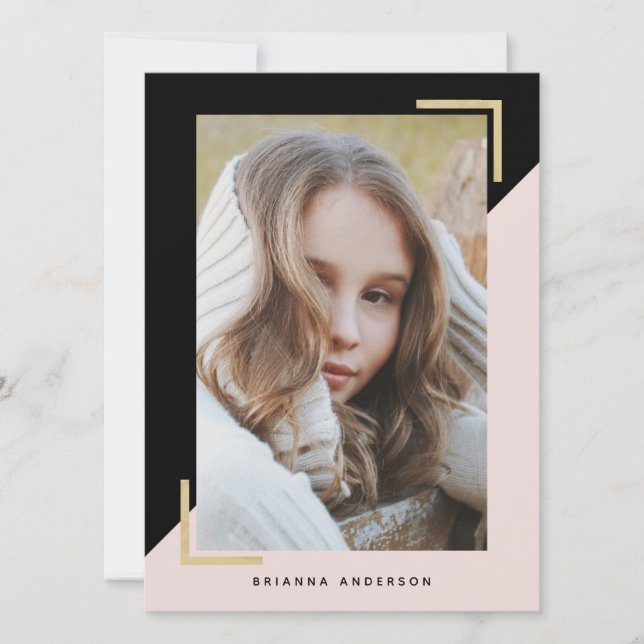 Pink Black Block Model Actor 3 Foto Comp Card (Vorderseite)