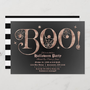 Pink & Black BOO Elegantes Halloween Party Einladung