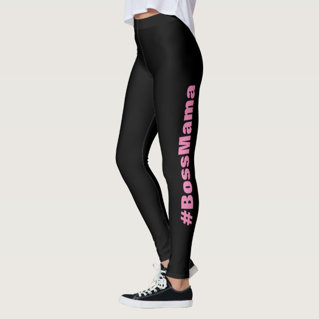 Pink Black Boss Mama Personalisiert Apparel Leggings (Links)