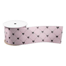 Pink & Black Bow Gift Wrapping Satinband