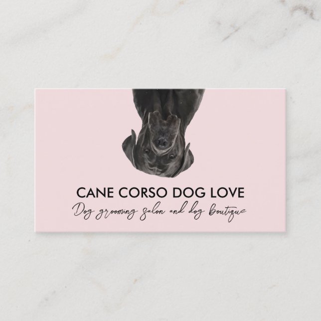 Pink Black Cane Corso Dog Visitenkarte (Vorderseite)