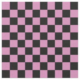 Pink & Black Checkerboard Stoff