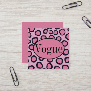 Pink Black Cheetah Animal Print Business Card Quadratische Visitenkarte
