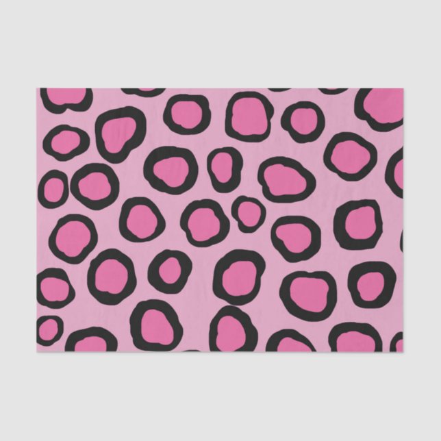 Pink Black Cheetah Animal Print Tissue Paper Seidenpapier (Vorderseite)