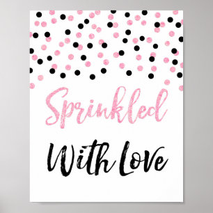 Pink Black Confetti Sprinkler mit Liebe Zeichen Poster