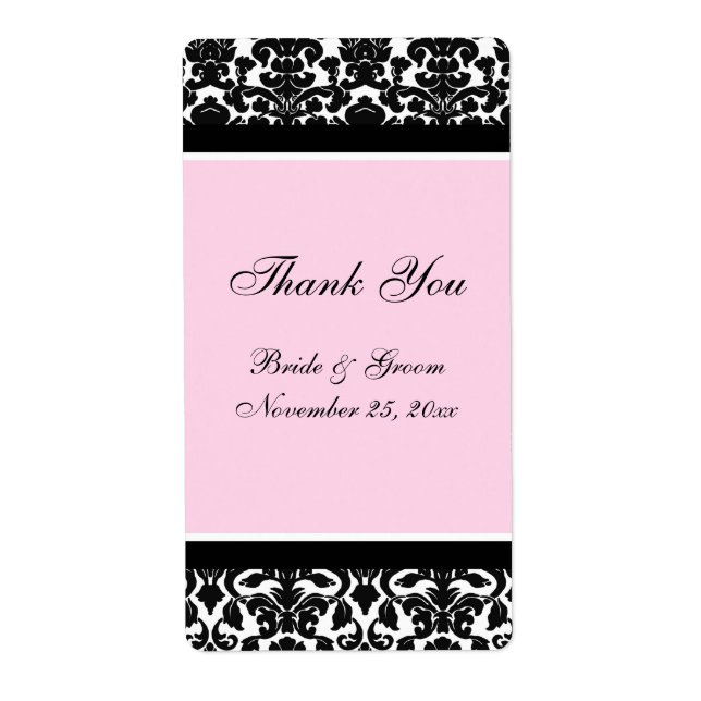 Pink Black Damask Wedelmarken (Vorne)