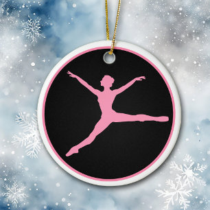 Pink Black Dancer Personalisiert Weihnachten Keramik Ornament