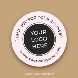 PInk Black-Danke-Firmenlogo Runder Aufkleber