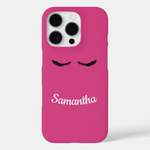 Pink Black Eyelashes Glam Birthday iPhone 16 Pro Hülle