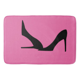 Pink Black Fashion High Heels Pumps Girly Bath Mat Badematte