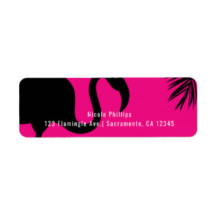 Pink & Black Flamingo & Palm Party Einladung