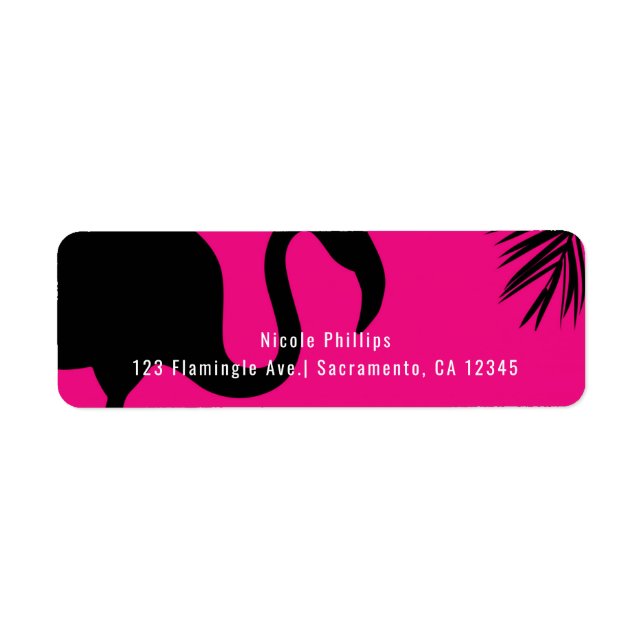 Pink & Black Flamingo & Palm Party Einladung (Vorne)