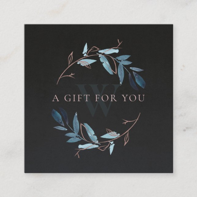 PINK BLACK FOLIAGE ERSTE FEUERGESCHENKE QUADRATISCHE VISITENKARTE (Vorderseite)