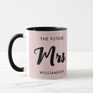 Pink Black Future Frau Nachname Getting Heiraten Tasse