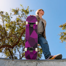 Pink black geometric mesh pattern skateboard