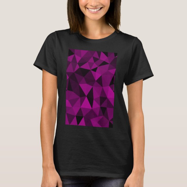 Pink black geometric mesh pattern T-Shirt (Vorderseite)