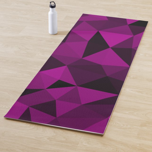 Pink black geometric mesh pattern yogamatte (Beispiel)