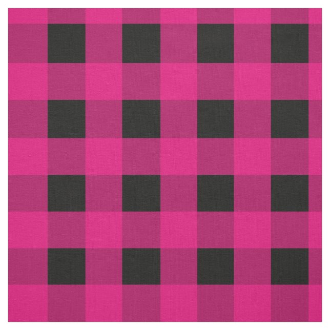 Pink Black Gingham Stoff (Muster)
